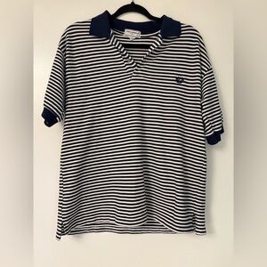 Navy Striped Polo Shirt